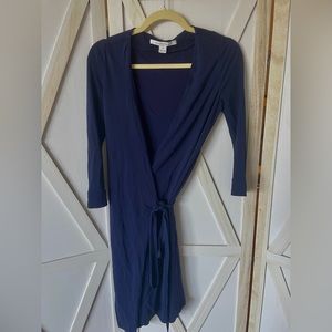 Diane von Furstenberg classic navy blue mini wrap dress